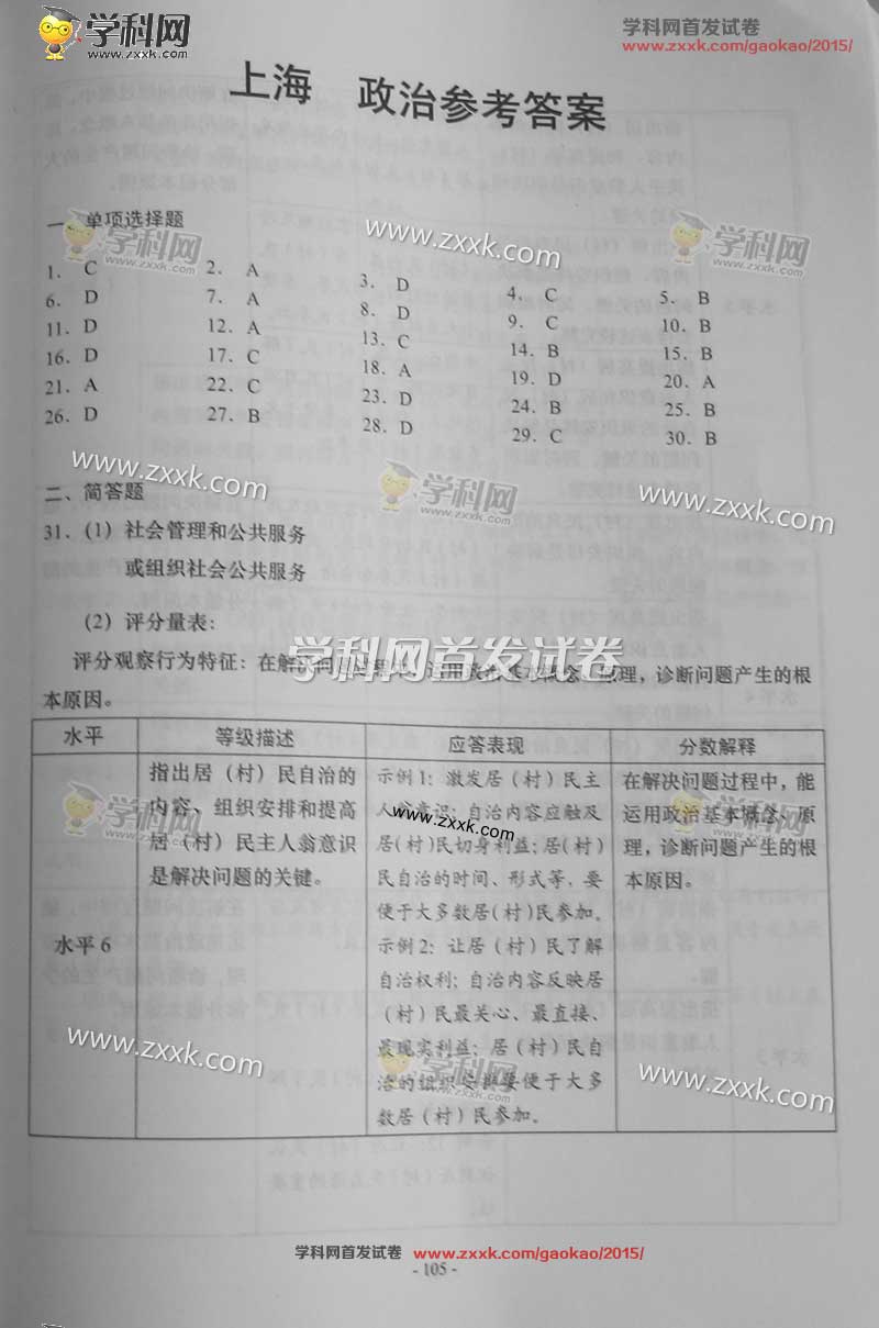 2015Ϻ߿δ𰸵һҳ